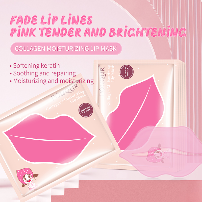 Mascarilla de Colágeno para Labios POuQuR ¡Rosa!