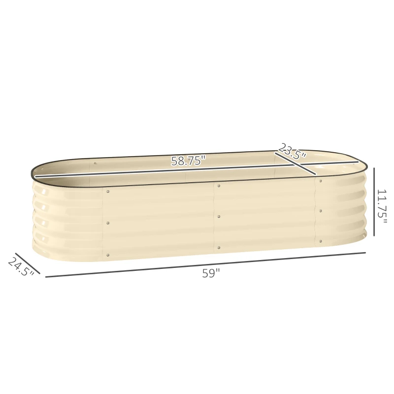 Jardinera elevada galvanizada crema 150x62x30 cm