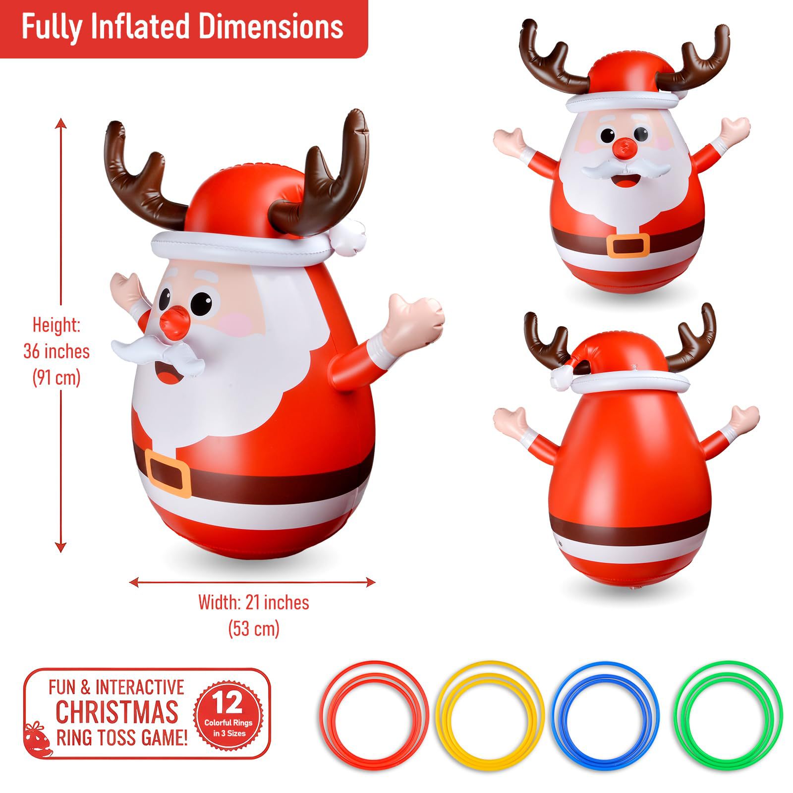 Tumbler Navideño Hinchable ¡El que no para de levantarse!