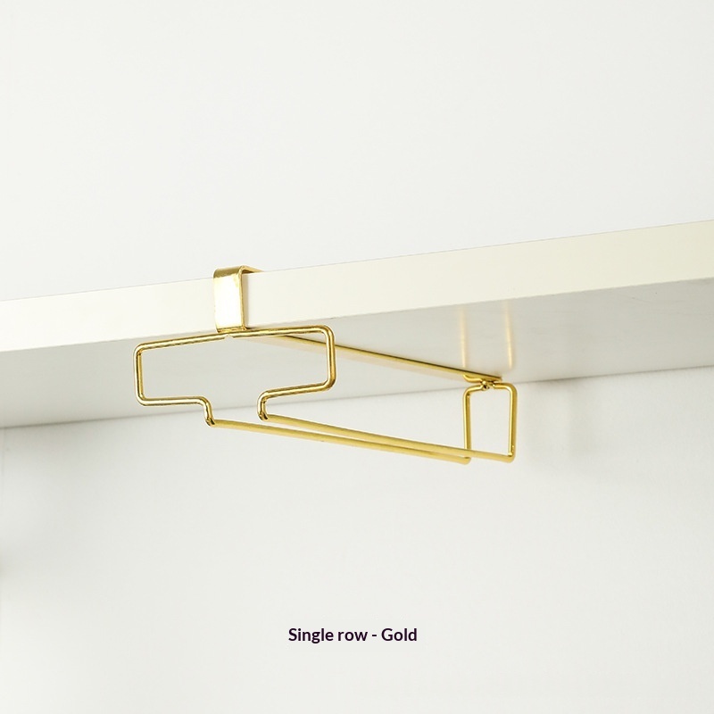 Portacopas sin taladro organiza y exhibe con estilo · Gold · Single Layer