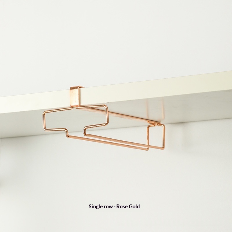 Portacopas sin taladro organiza y exhibe con estilo · Rose Gold · Single Layer