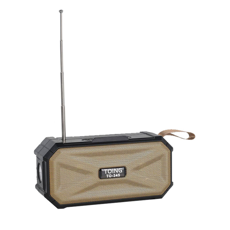 Altavoz Bluetooth con linterna y carga solar · Gold