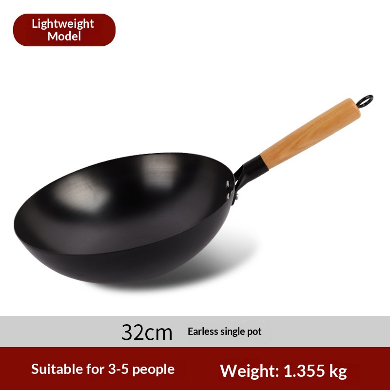 Wok de hierro forjado para saltear | Sin recubrimiento · 32cm
