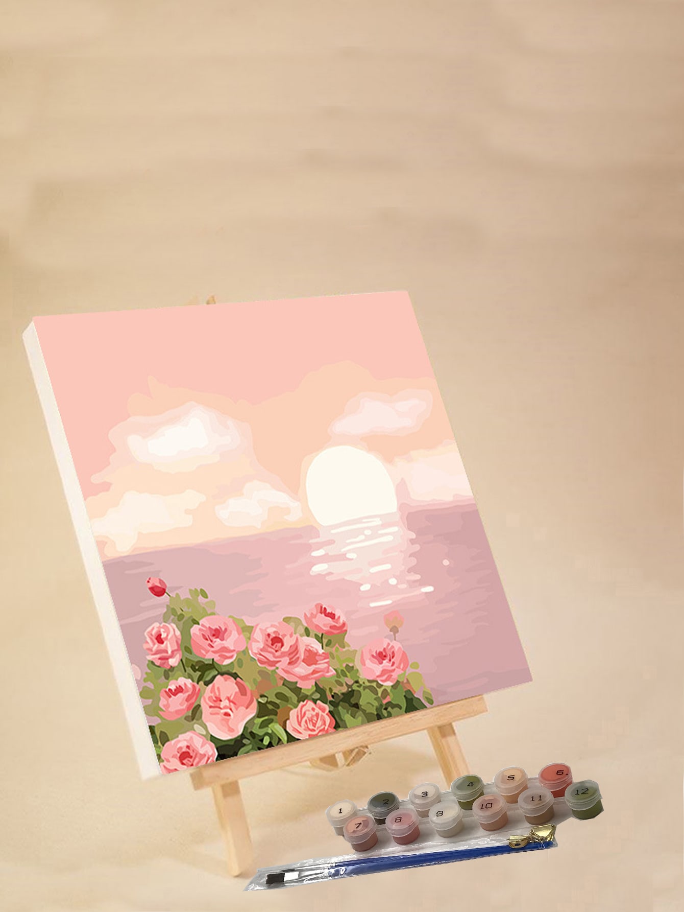 Kit Pintura por Números Tulipanes al Atardecer 30×30 cm · Option2