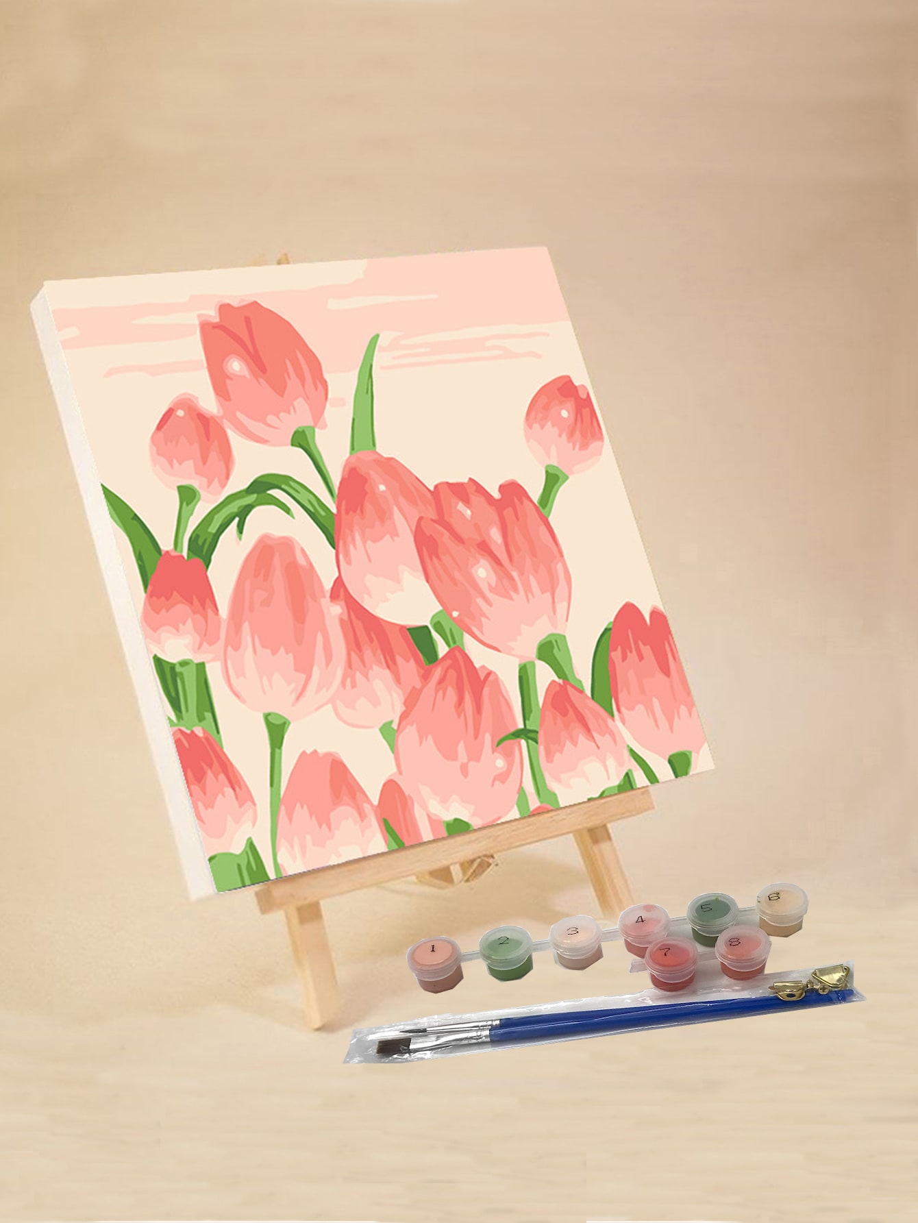 Kit Pintura por Números Tulipanes al Atardecer 30×30 cm