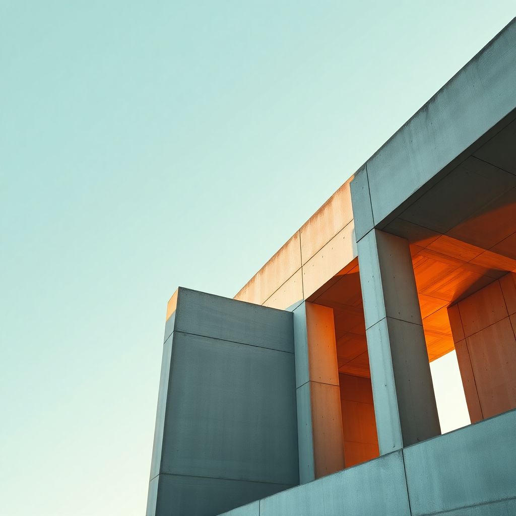 Lámina Fine Art · Arquitectura Brutalista y Luz Cálida
