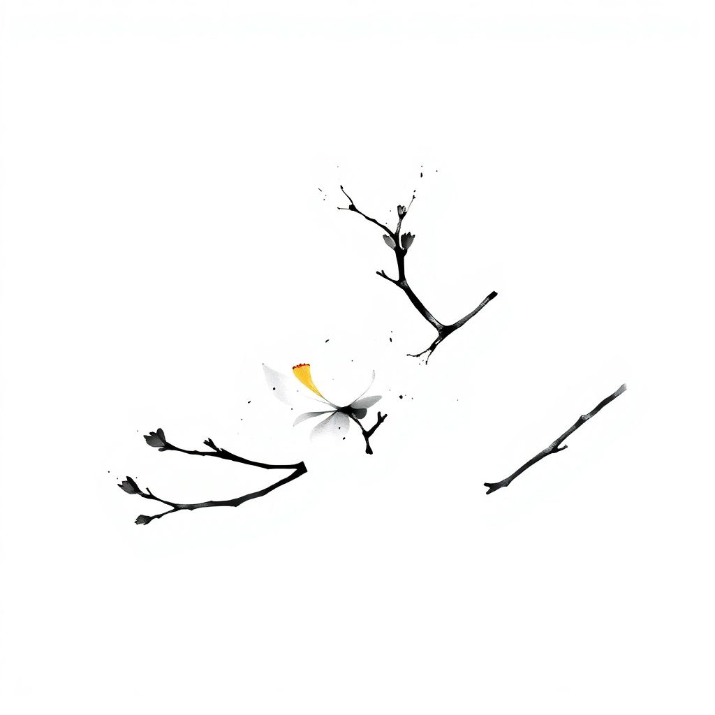 Lámina Fine Art · Magnolia en Tinta · Minimalismo Japonés