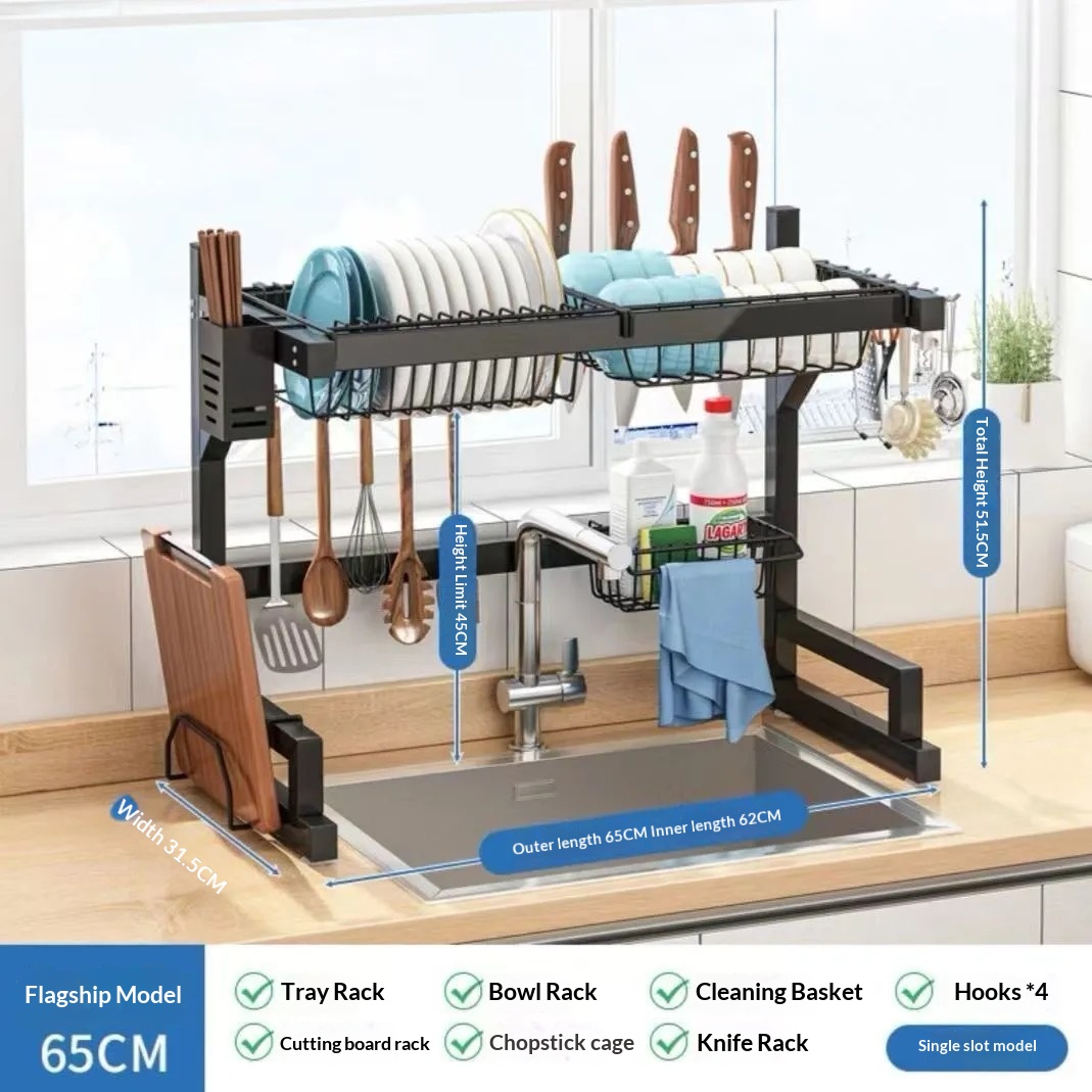 Escurridor de cocina multifunción con soporte