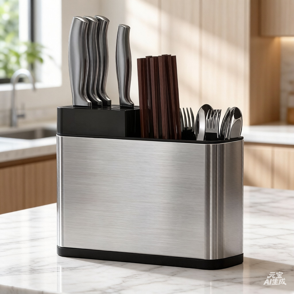 Organizador de utensilios de cocina con 3 compartimentos