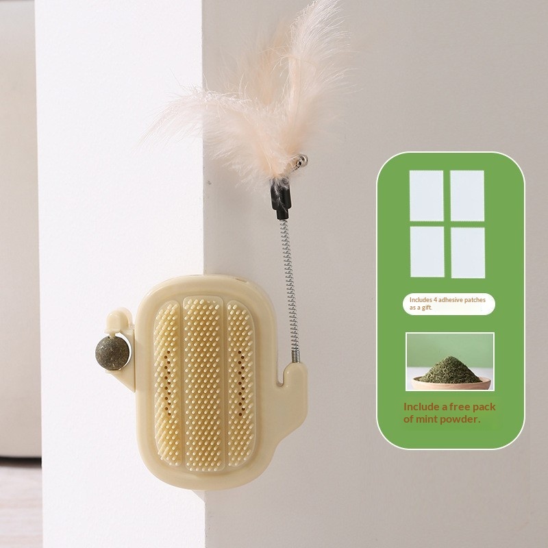 Rascador Cactus con Varita y Pelota de Menta para Gatos · Beige