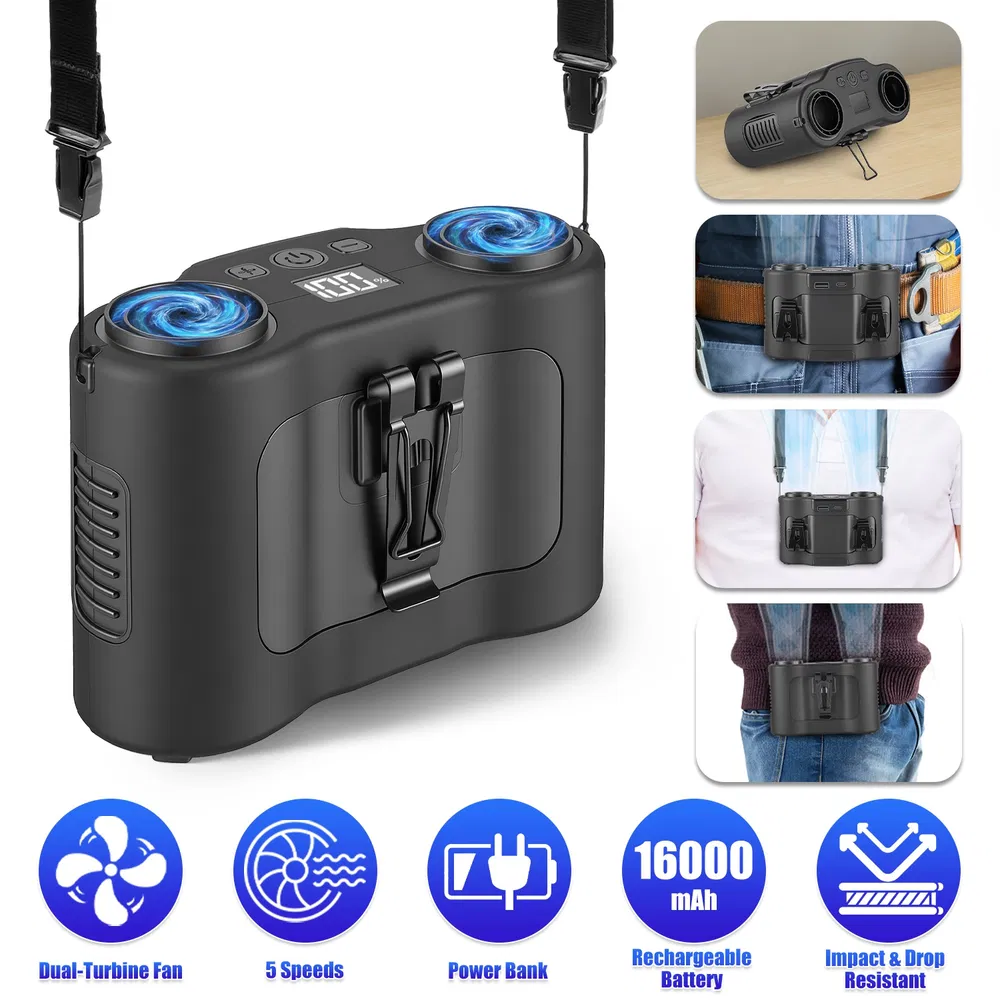 Ventilador 4 en 1 con batería 16000mAh y pantalla LCD