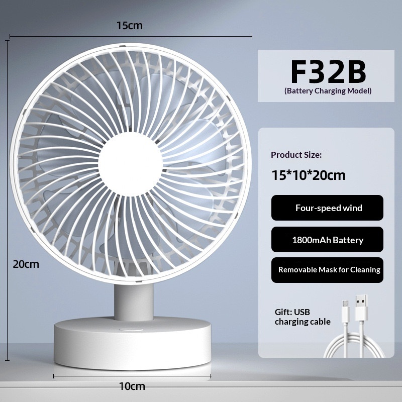 Ventilador USB Giratorio NUVOLA F32B – Escritorio Silencioso
