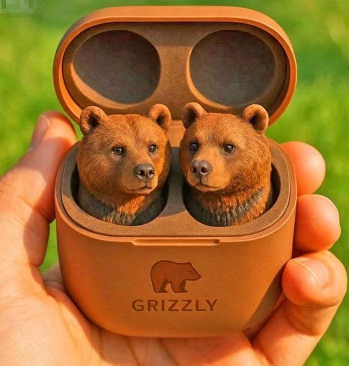 Auriculares Bluetooth con Diseño Animal | NUVOLA · Grizzly Bear · Headset