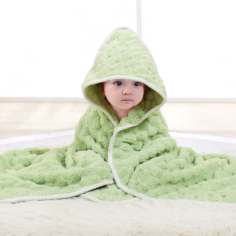 Albornoz manta con capucha para peques · Green