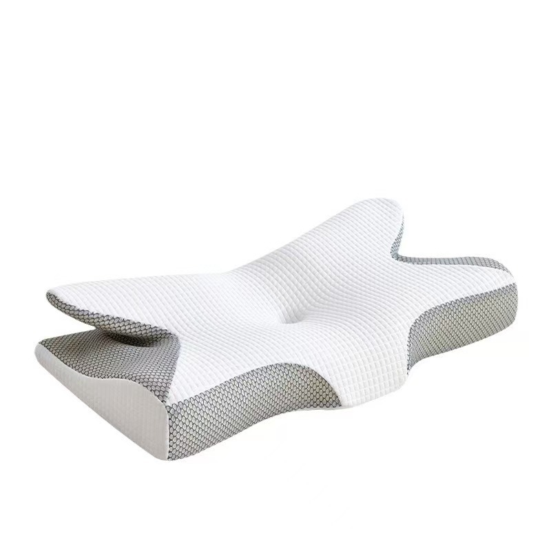 Almohada de memoria cervical Ice-Silk | Forma mariposa · White 64x35x12cm