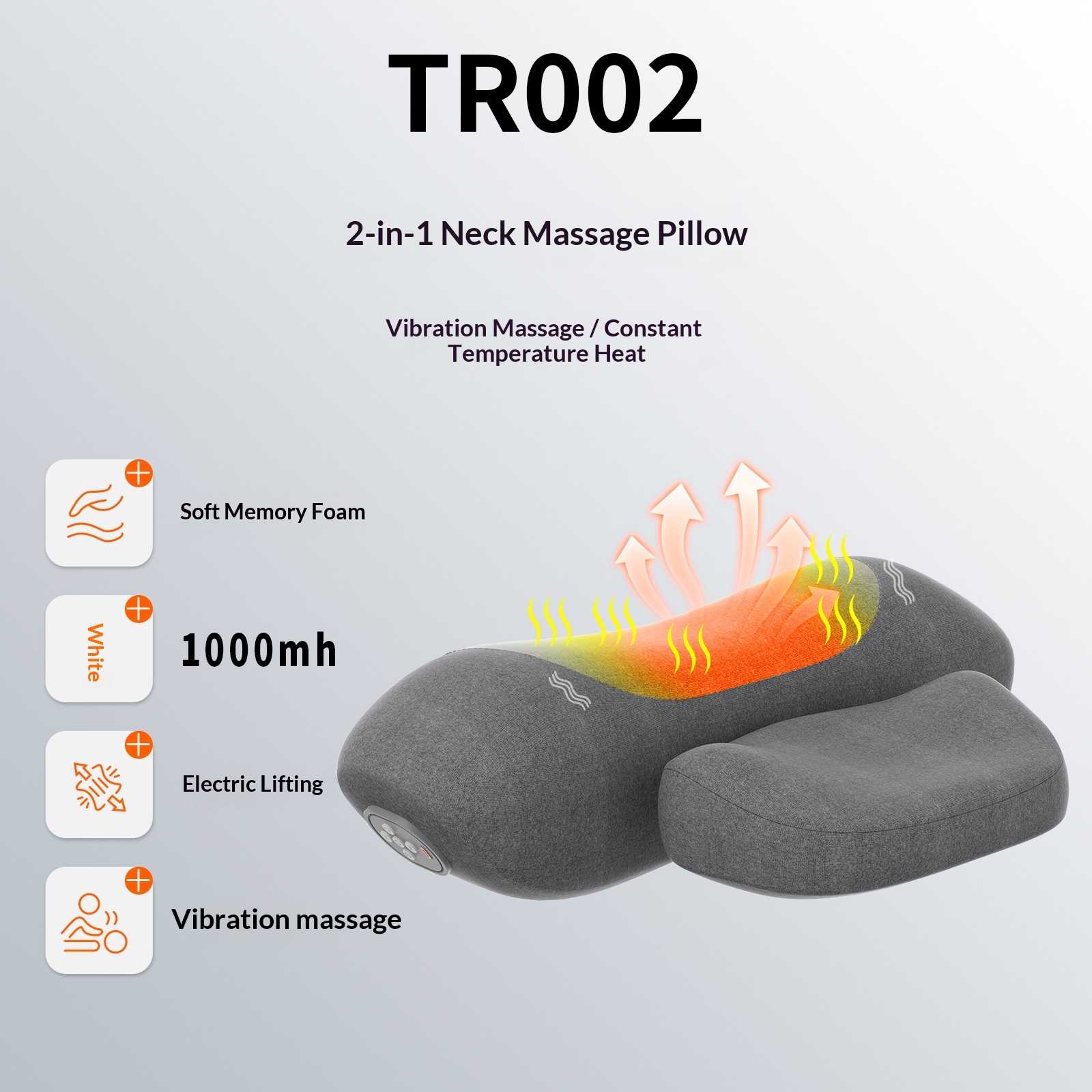 Almohada masajeadora con calor y vibración – Sereno · TR002