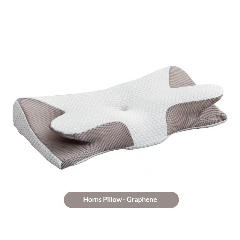 Almohada de memoria cervical Ice-Silk | Forma mariposa · Graphene Ash · 64x35x12cm